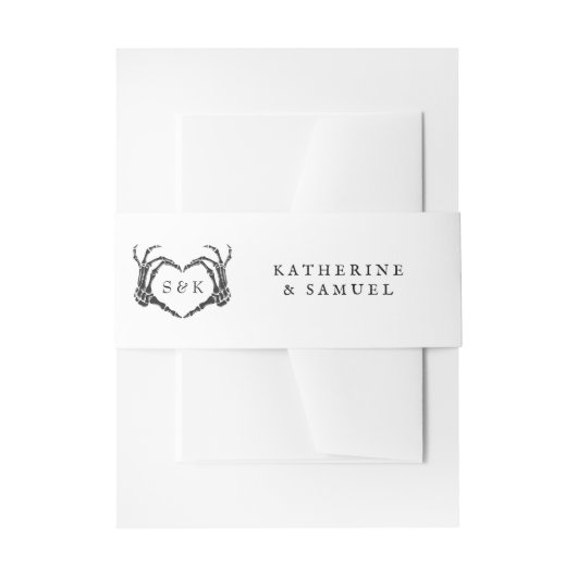 Gothic Romantic Skeleton Hand Halloween Hochzeit Einladungsbanderole (Vorderseite Beispiel)