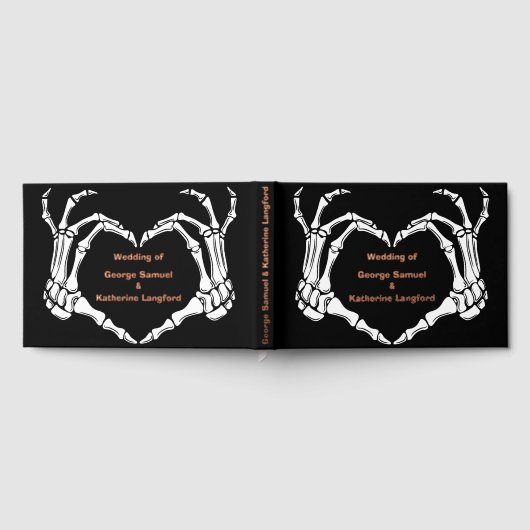 Gothic Romantic Skeleton Hand Halloween Hochzeit Gästebuch (Voll)