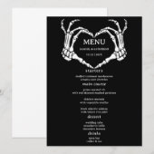 Gothic Romantic Skeleton Hand Halloween Hochzeit Menükarte (Vorne/Hinten)