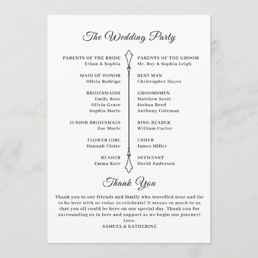 Gothic Romantic Skeleton Hand Halloween Hochzeit Programm (Rückseite)