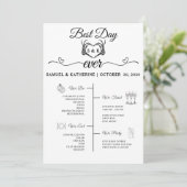 Gothic Romantic Skeleton Hand Halloween Hochzeit Programm (Stehend Vorderseite)