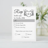 Gothic Romantic Skeleton Hand Halloween Hochzeit RSVP Karte (Stehend Vorderseite)