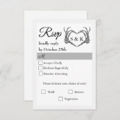 Gothic Romantic Skeleton Hand Halloween Hochzeit RSVP Karte (Vorne/Hinten)