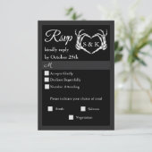 Gothic Romantic Skeleton Hand Halloween Hochzeit RSVP Karte (Stehend Vorderseite)