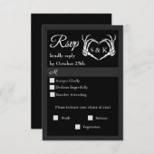 Gothic Romantic Skeleton Hand Halloween Hochzeit RSVP Karte (Vorne/Hinten)