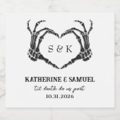 Gothic Romantic Skeleton Hand Halloween Hochzeit Schaumweinetikett (Einzelnes Label)