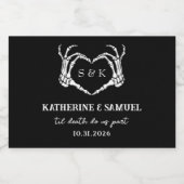 Gothic Romantic Skeleton Hand Halloween Hochzeit Schaumweinetikett (Einzelnes Label)