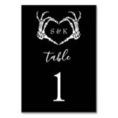Gothic Romantic Skeleton Hand Halloween Hochzeit Tischnummer (Rückseite)