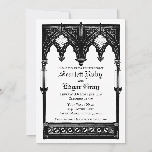 Gothic-Romantik-Einladung Einladung (Vorderseite)