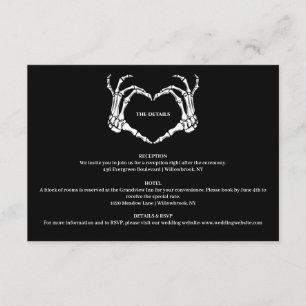 Gothic-Romantische Skeletthand Halloween-Hochzeit Begleitkarte