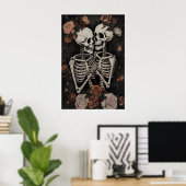 Gothic-Romantisches Skelett-Paar, Dunkler Poster,  Poster (Heimbüro)