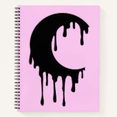 Gothic Rosa Black Dripping Moon Silhouette Notizblock (Vorderseite)