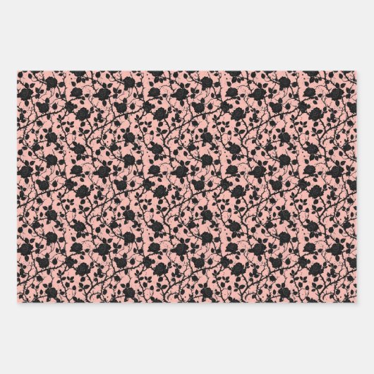 Gothic-Rosa- und Schwarz-Friedhof-Rose Geschenkpapier Set (Vorderseite)