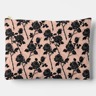 Gothic-Rosa- und Schwarz-Friedhof-Rose Zubehörtasche