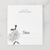 Gothic Rose Bat Spiderweb Wedding Platzkarte (Außenseite Aufgefaltet)