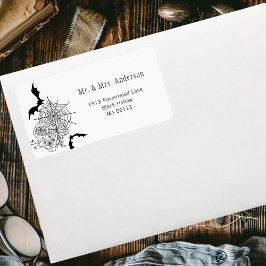 Gothic Rose Bat Spiderweb Wedding Rücksendeadresse Adressaufkleber