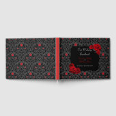 Gothic Rose Black and Red Wedding Einladung Gästebuch (Voll)