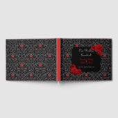 Gothic Rose Black and Red Wedding Einladung Gästebuch (Voll)
