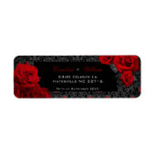Gothic Rose Black and Red Wedding Labels (Vorne)