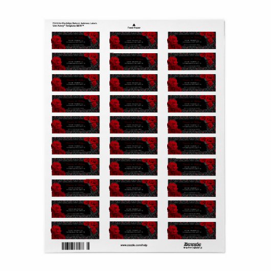 Gothic Rose Black and Red Wedding Labels (Vorne)