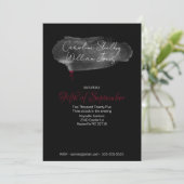 Gothic Rose Black Red Heart Blood Tropfen Einladung (Stehend Vorderseite)