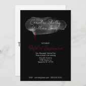 Gothic Rose Black Red Heart Blood Tropfen Einladung (Vorne/Hinten)