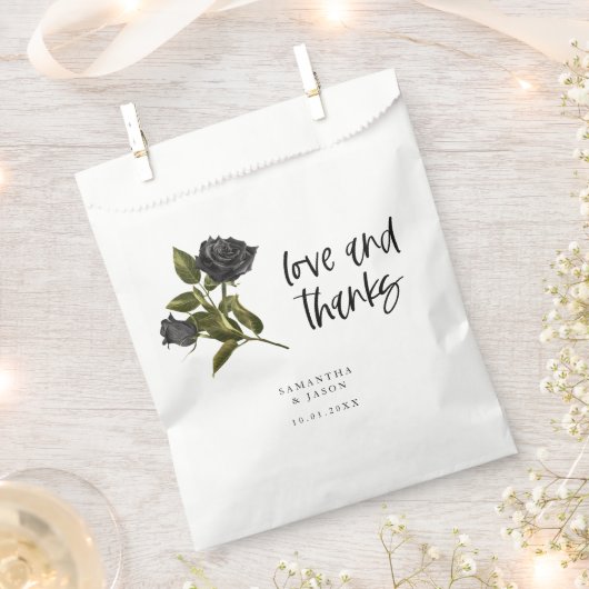 Gothic Rose Black Wedding White Geschenktütchen (Ausgeschnitten)