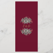 Gothic Rose Blumenhochzeit Danke Platzkarte Menükarte (Rückseite)