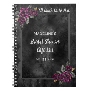 Gothic Rose Brautparty Geschenkliste Notebook Notizblock