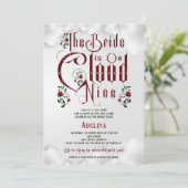 Gothic Rose Cloud Nine Halloween Brautparty Einladung (Stehend Vorderseite)