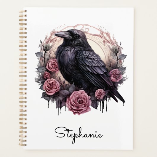 Gothic Rose Crow Daily Planner - Witchy Chic Planer (Vorderseite)