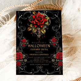 Gothic Rose Dark Adult Halloween-Party Einladung