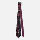 Gothic Rose Design Neck Tie Krawatte (Vorderseite)