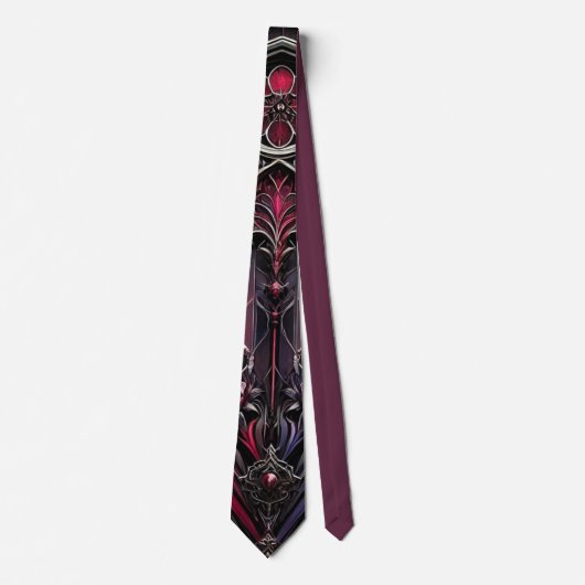 Gothic Rose Design Neck Tie Krawatte (Vorderseite)