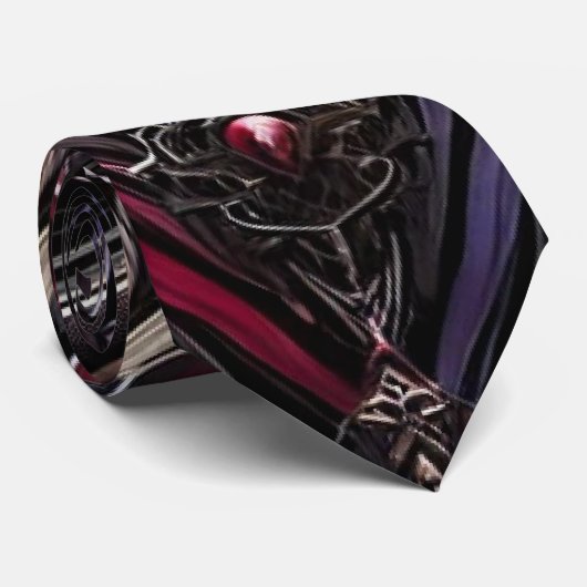 Gothic Rose Design Neck Tie Krawatte (Gerollt)
