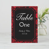 Gothic Rose Doppelseitige Tischnummern (Stehend Vorderseite)