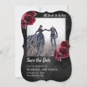 Gothic Rose Dunkel Save the Date (Vorderseite)