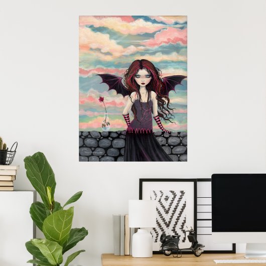 Gothic Rose Fantasy Vampire Fairy Poster (Heimbüro)