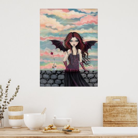 Gothic Rose Fantasy Vampire Fairy Poster (Küche)