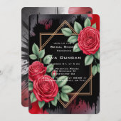 Gothic Rose Frame Brautparty Einladung (Vorne/Hinten)