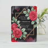 Gothic Rose Frame Brautparty Einladung (Stehend Vorderseite)