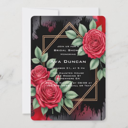 Gothic Rose Frame Brautparty Einladung (Vorderseite)