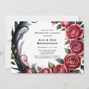Gothic Rose Frame Bridesmaids Luncheon Einladung