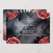 Gothic Rose Frame Couples Dusche Einladung (Vorne/Hinten)