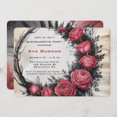 Gothic Rose Frame Junggeselinnen-Abschied Einladung (Vorne/Hinten)