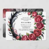Gothic Rose Frame Polterabend Einladung (Vorne/Hinten)
