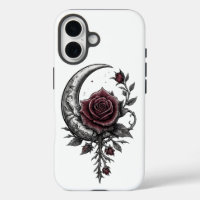 Gothic Rose Halbmond Dunkle Florale Kunst
