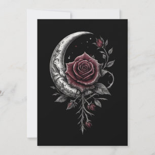 Gothic Rose Halbmond Dunkle Florale Kunst Feiertagskarte