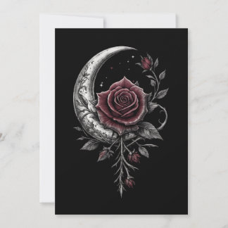 Gothic Rose Halbmond Dunkle Florale Kunst Feiertagskarte