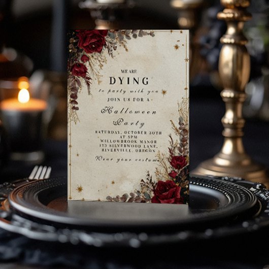Gothic Rose Halloween-Party Einladung